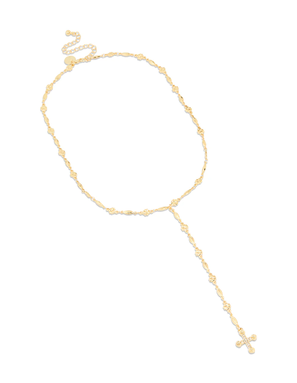 Gold Textured Cross Necklace - Image 2
