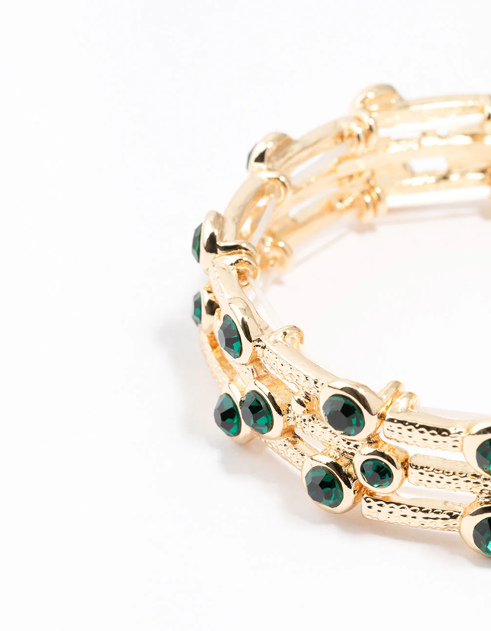 Gold Textured Diamante Bracelet - Image 3