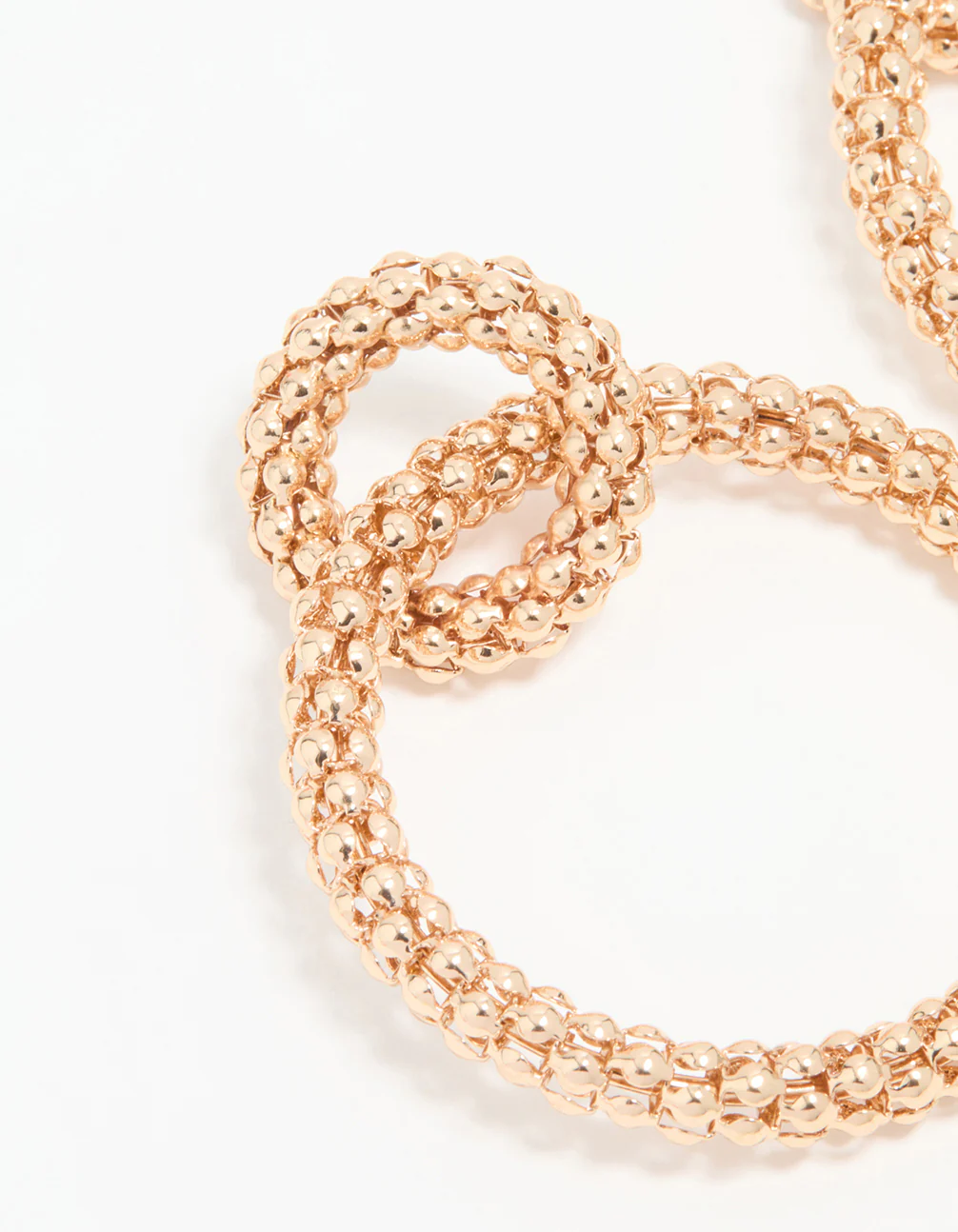 Gold Textured Double Circle Drop Earrings - Image 4