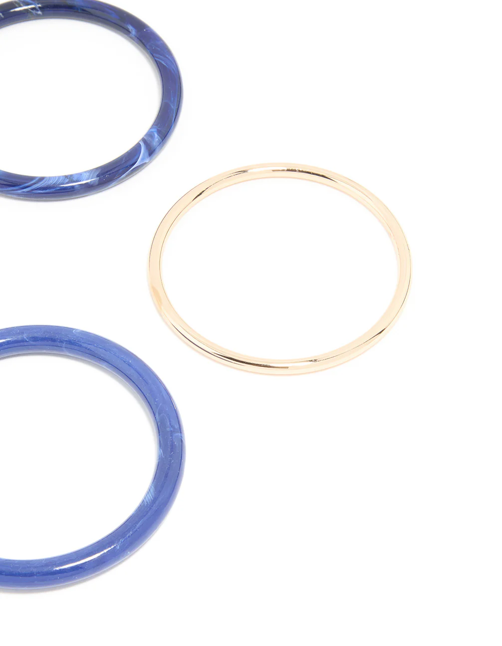 Gold Textured & Marbled Blue Bangles 4-Pack - Image 3