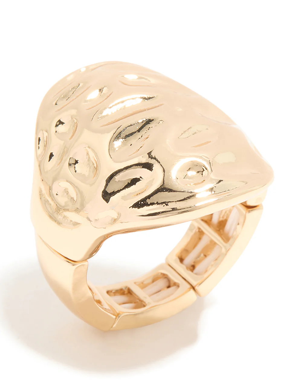Gold Textured Oval Ring - Image 2