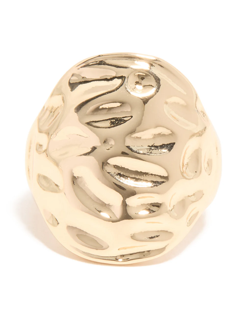 Gold Textured Oval Ring - Image 3