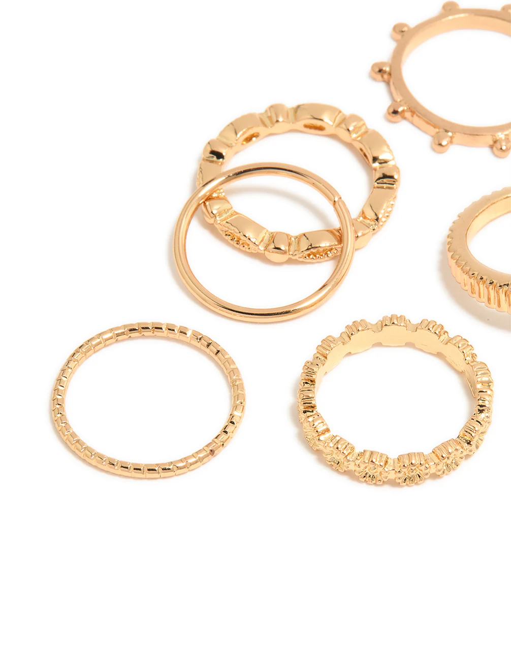 Gold Textured Signet Rings 10-Pack - Image 2
