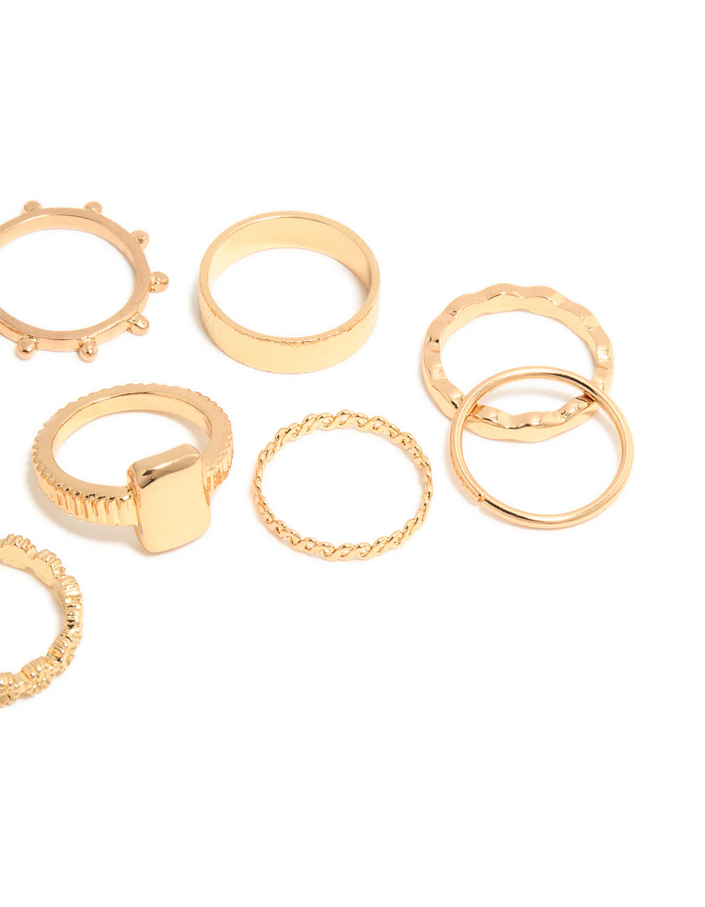 Gold Textured Signet Rings 10-Pack - Image 3