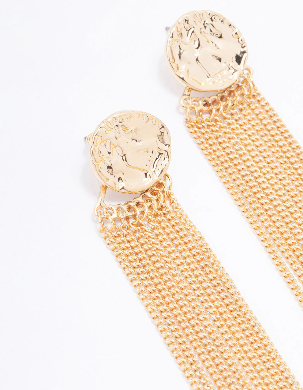 Gold Textured Tassel Earring Pack - Image 2