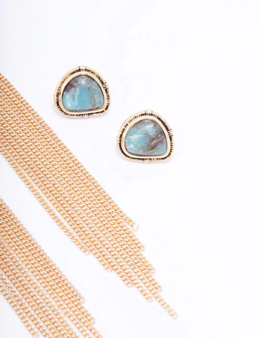 Gold Textured Tassel Earring Pack - Image 3