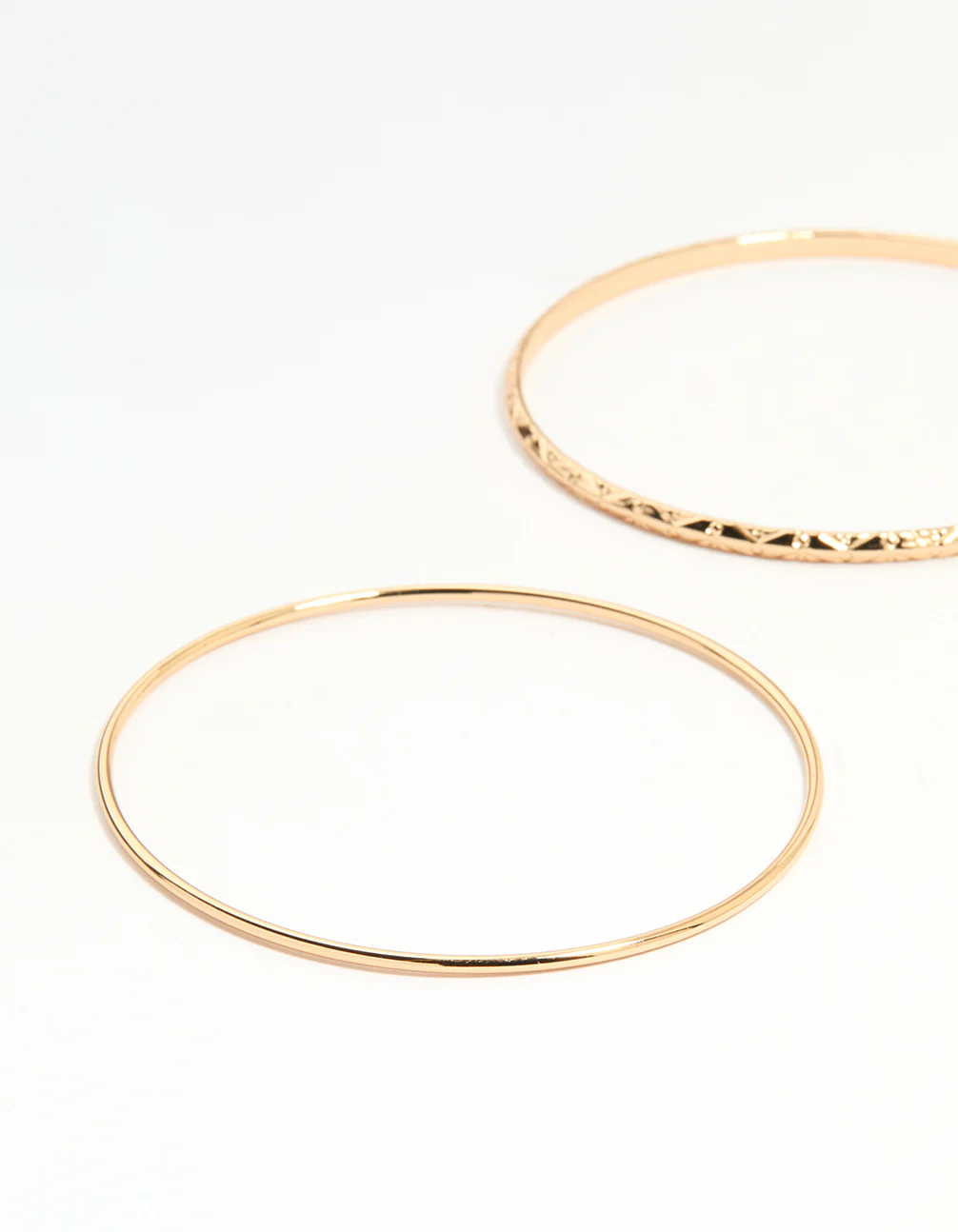 Gold Textured Thin Bangles 6-Pack - Image 2