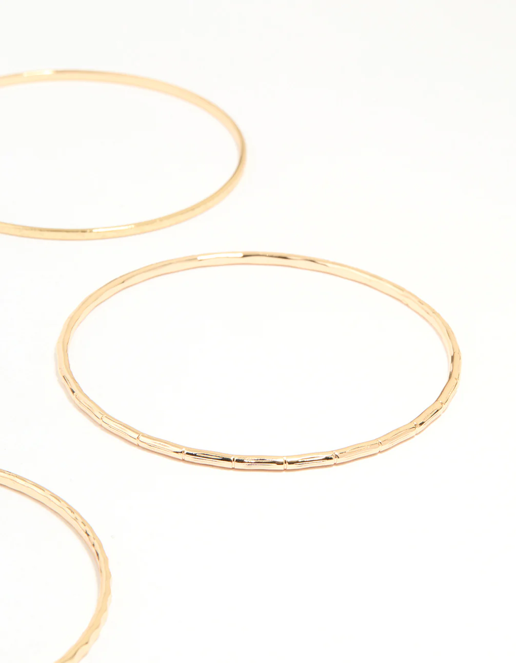 Gold Textured Thin Bangles 6-Pack - Image 3