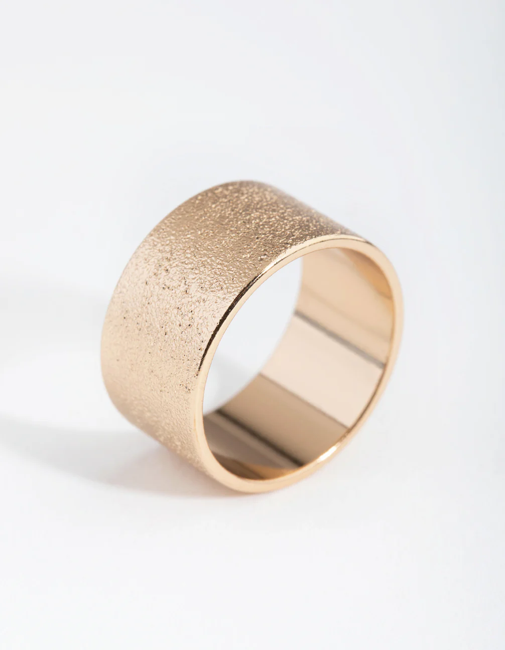 Gold Textured Wide Band Ring - Image 2