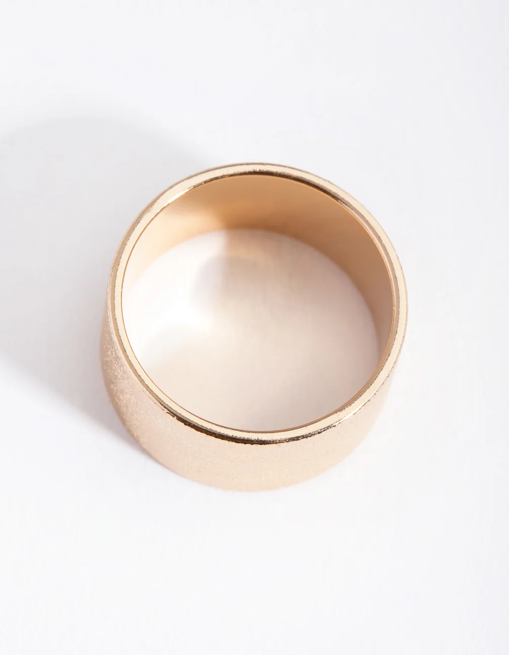 Gold Textured Wide Band Ring - Image 3