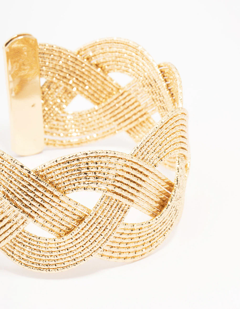 Gold Textured Woven Wrist Cuff - Image 2
