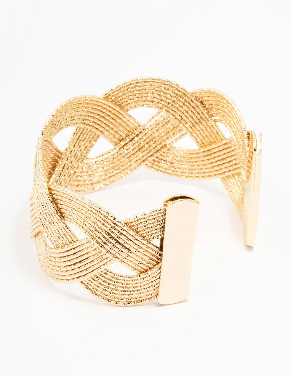 Gold Textured Woven Wrist Cuff - Image 3