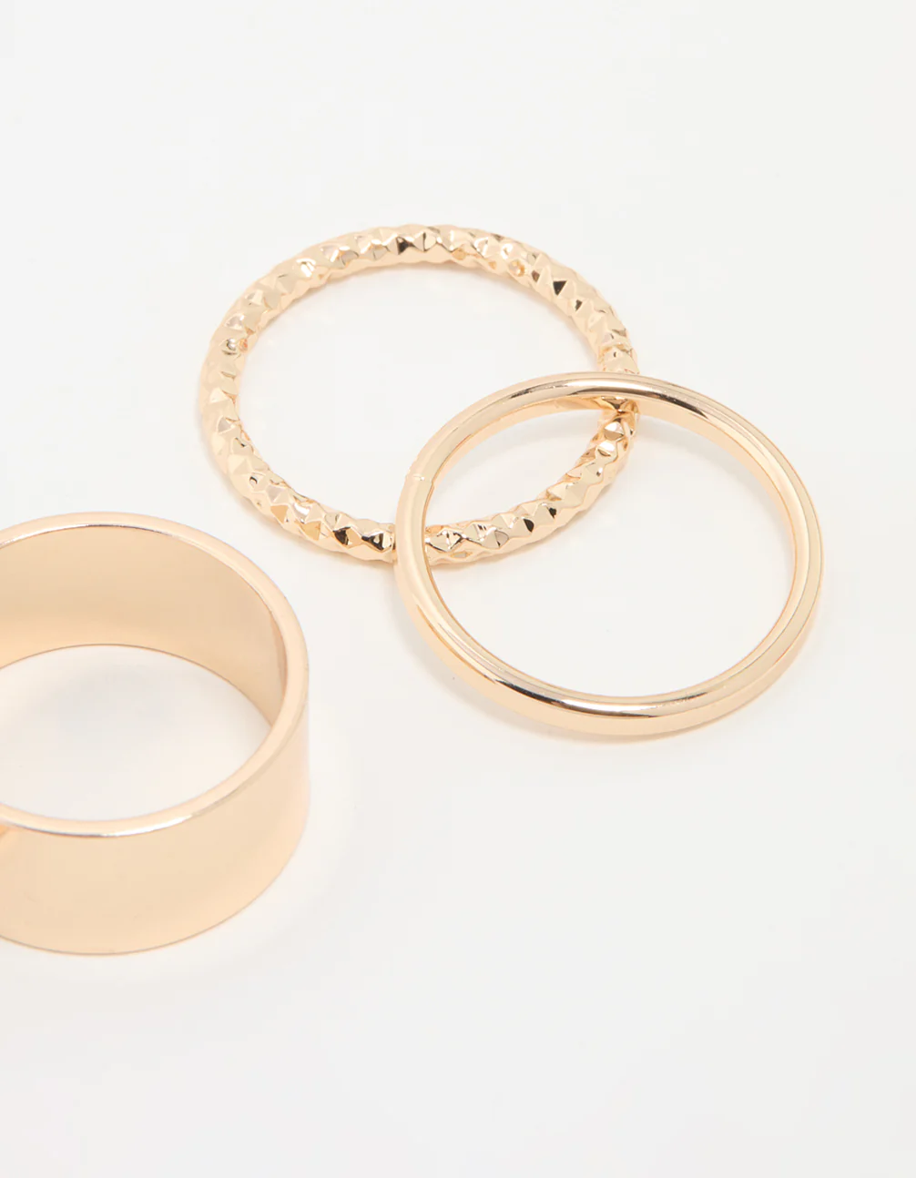 Gold Thick & Thin Cigar Stacking Rings 4-Pack - Image 2