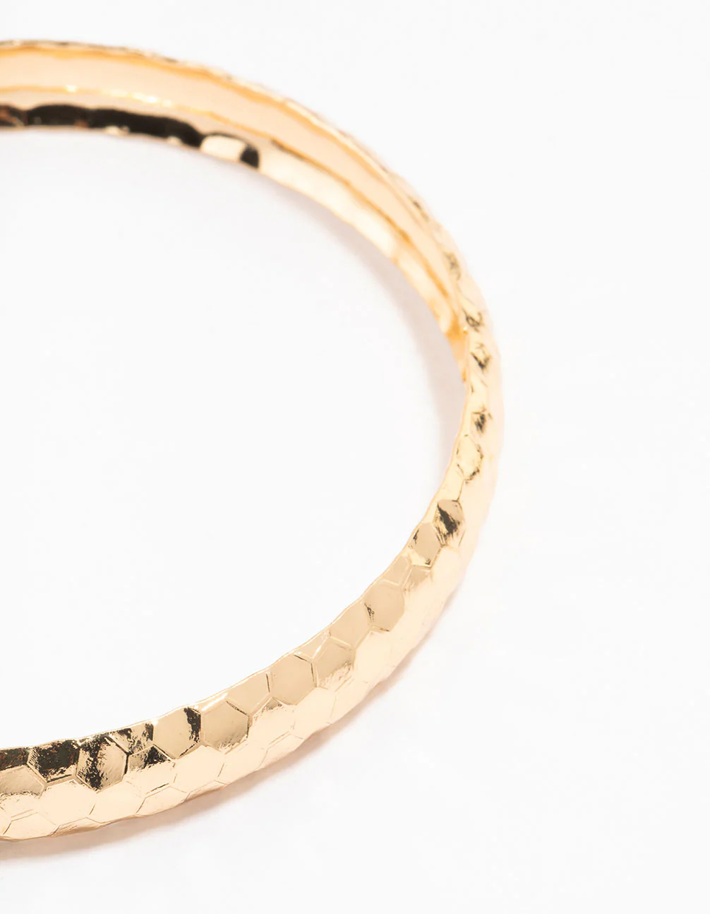 Gold Thin Hammered Bangle - Image 2