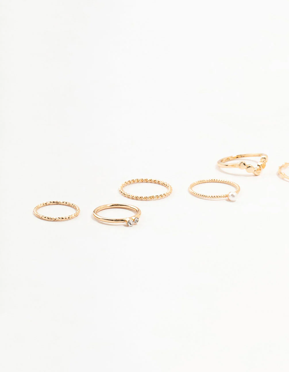 Gold Thin Mixed Stacking Rings 8-Pack - Image 2