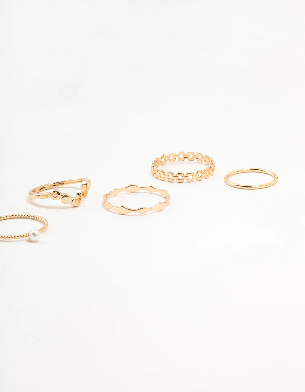 Gold Thin Mixed Stacking Rings 8-Pack - Image 3