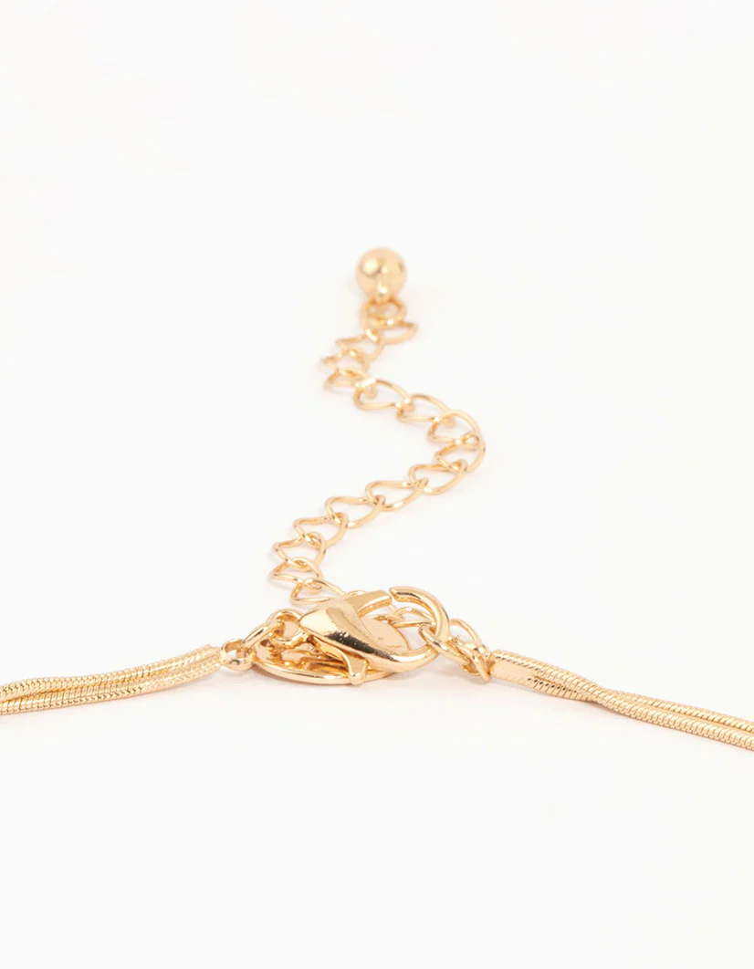 Gold Thin Tassel Y-Necklace - Image 5