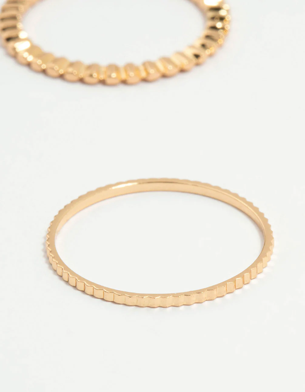 Gold Thin Wrap Circle Stacking Rings 8-Pack - Image 2