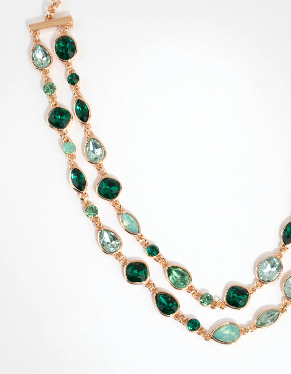 Green Marquise Mix Layered Necklace - Image 2