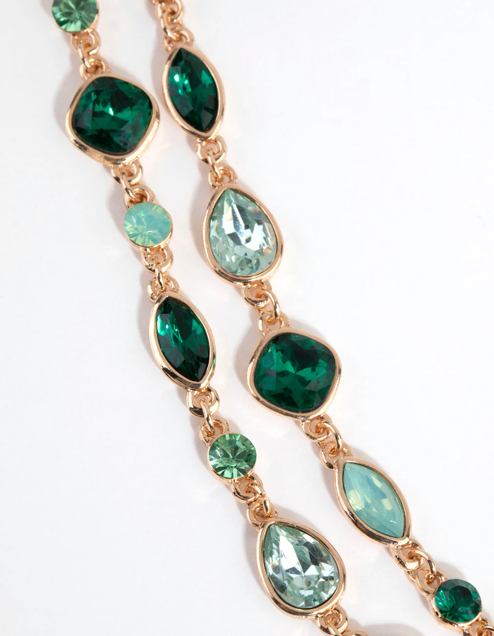 Green Marquise Mix Layered Necklace - Image 3
