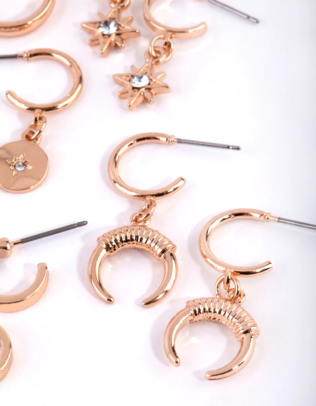 Gold Star & Moon Hoop Earring Pack - Image 2