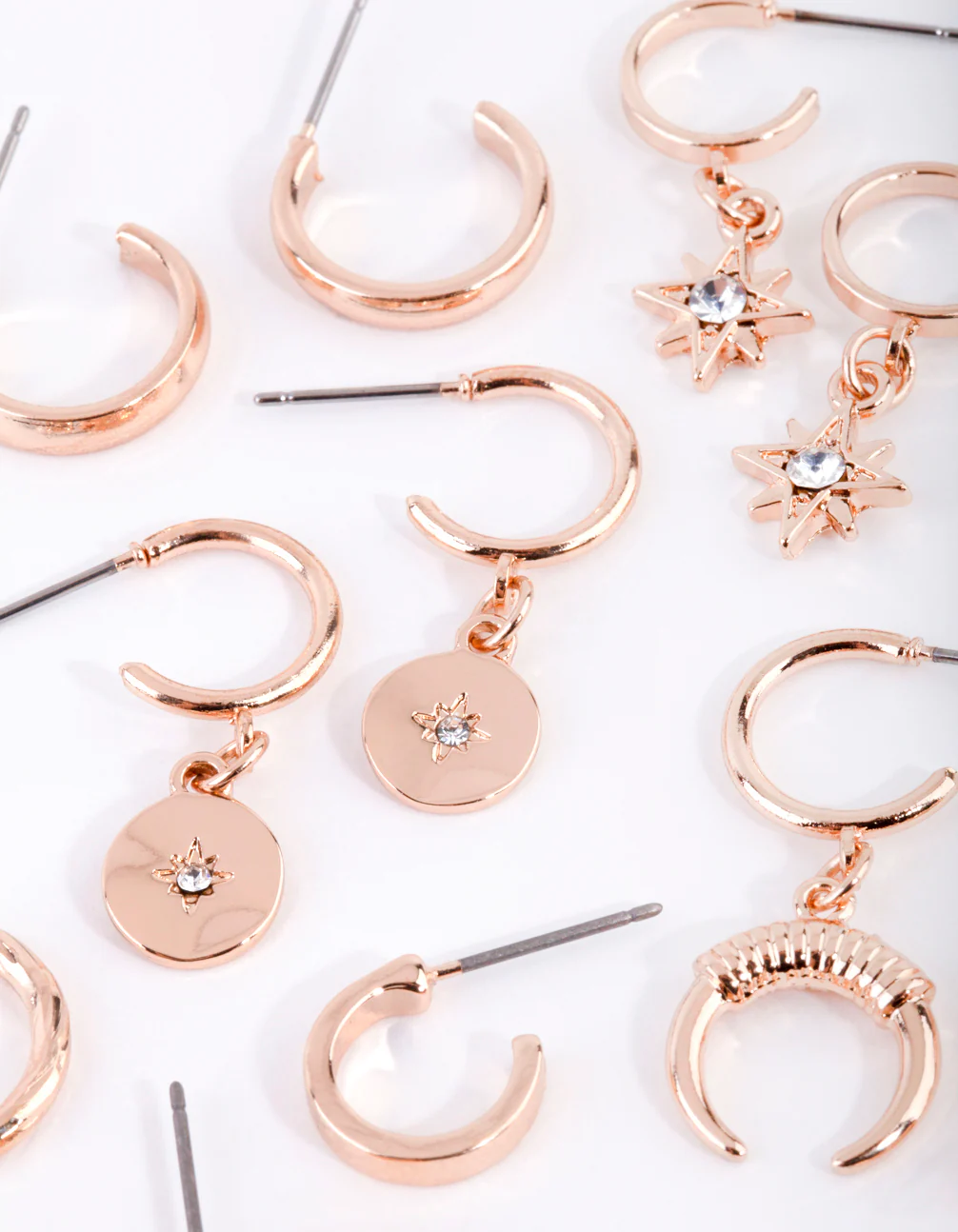 Gold Star & Moon Hoop Earring Pack - Image 3