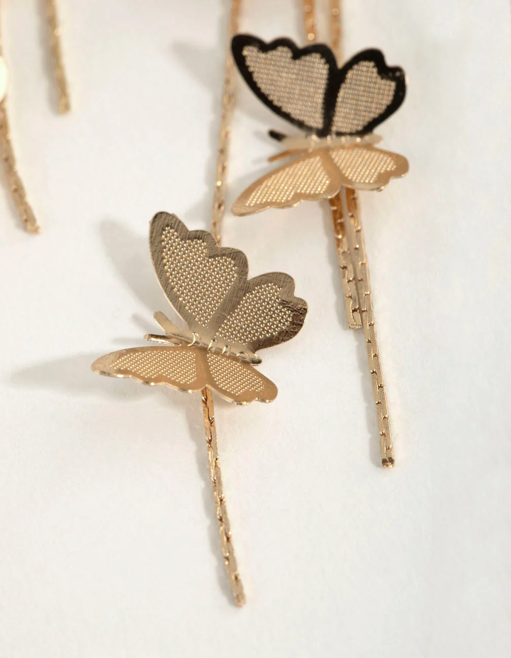 Gold Multi Butterfly Drop Earrings - Image 3