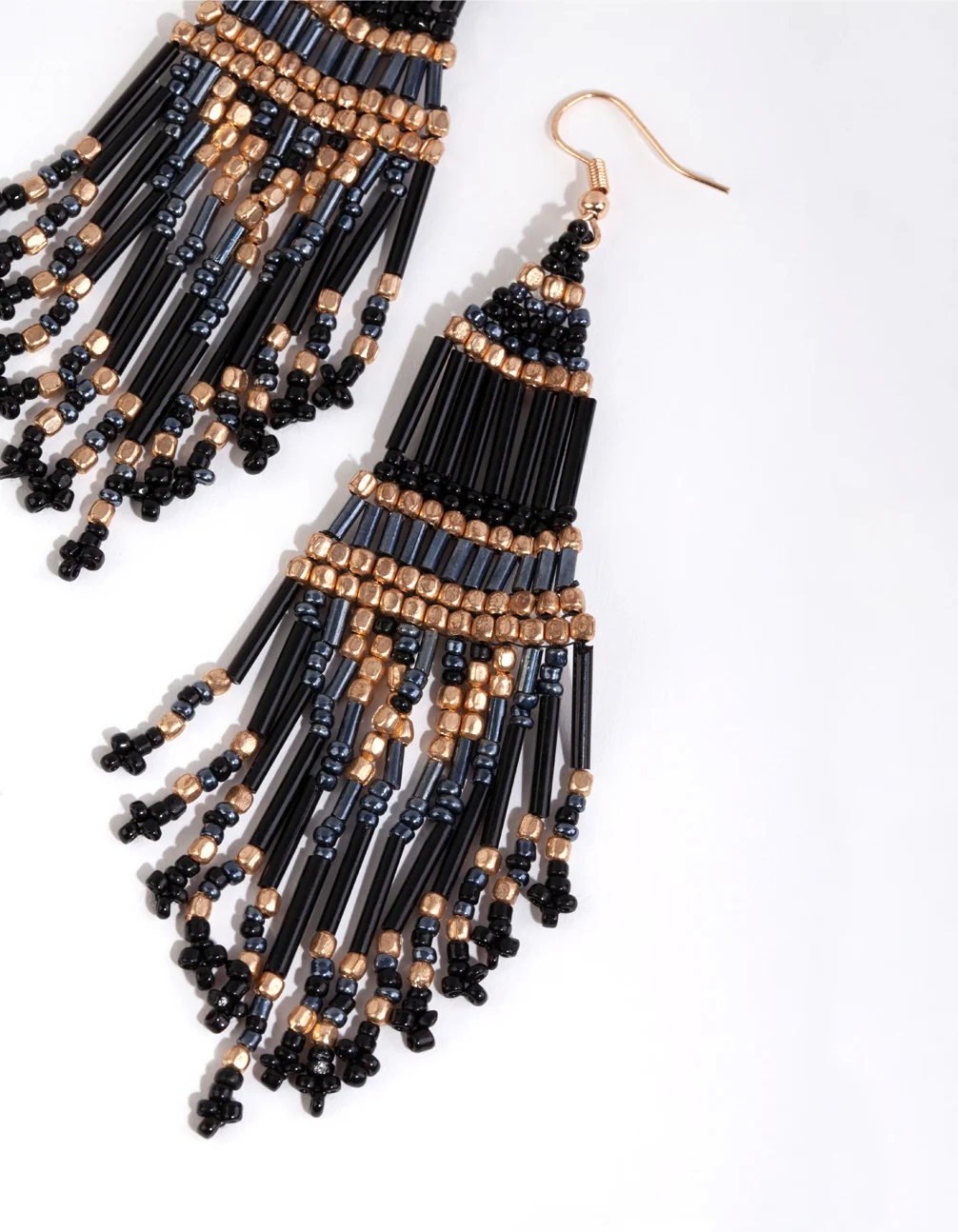Beaded Tassel Drop Earrings - Image 2