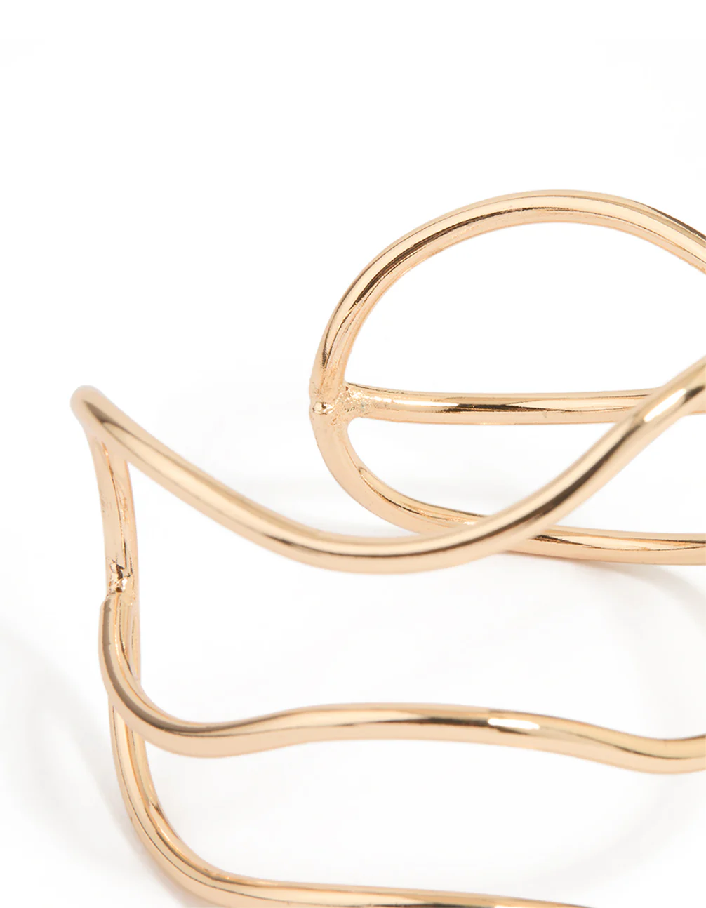 Gold Triangular Squiggle Wrist Cuff - Image 3