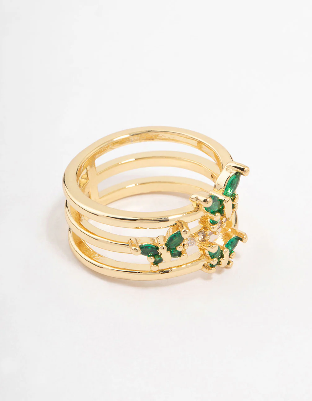 Gold Plated Triple Butterfly Band Ring - Image 6