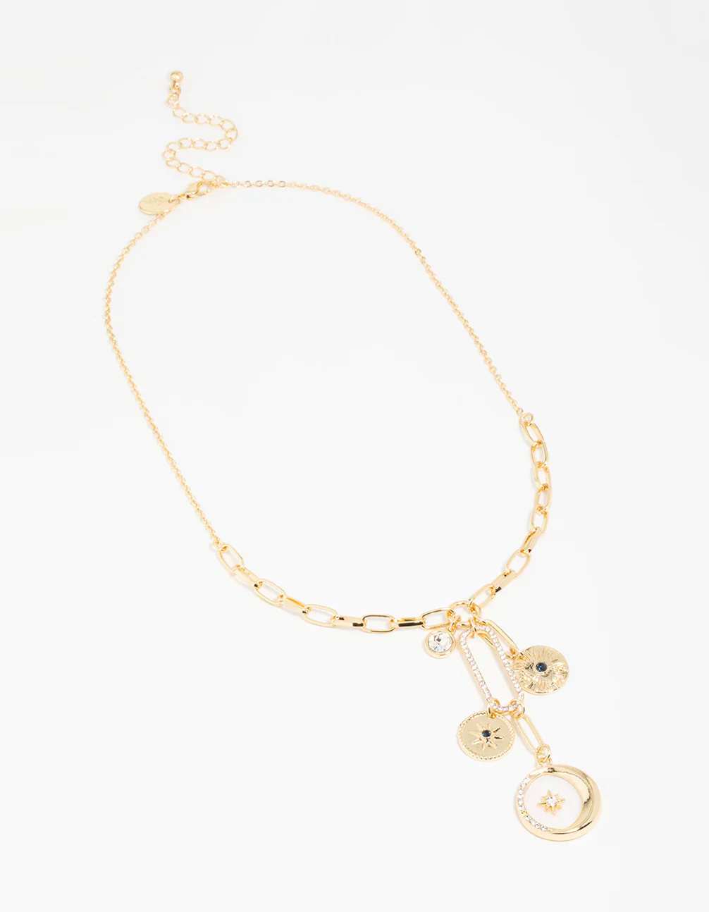 Gold Plated  Triple Coin Heart Necklace - Image 2