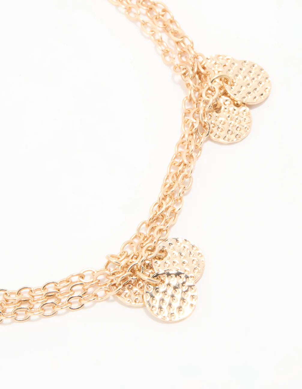 Gold Triple Layered Coin Anklet - Image 2