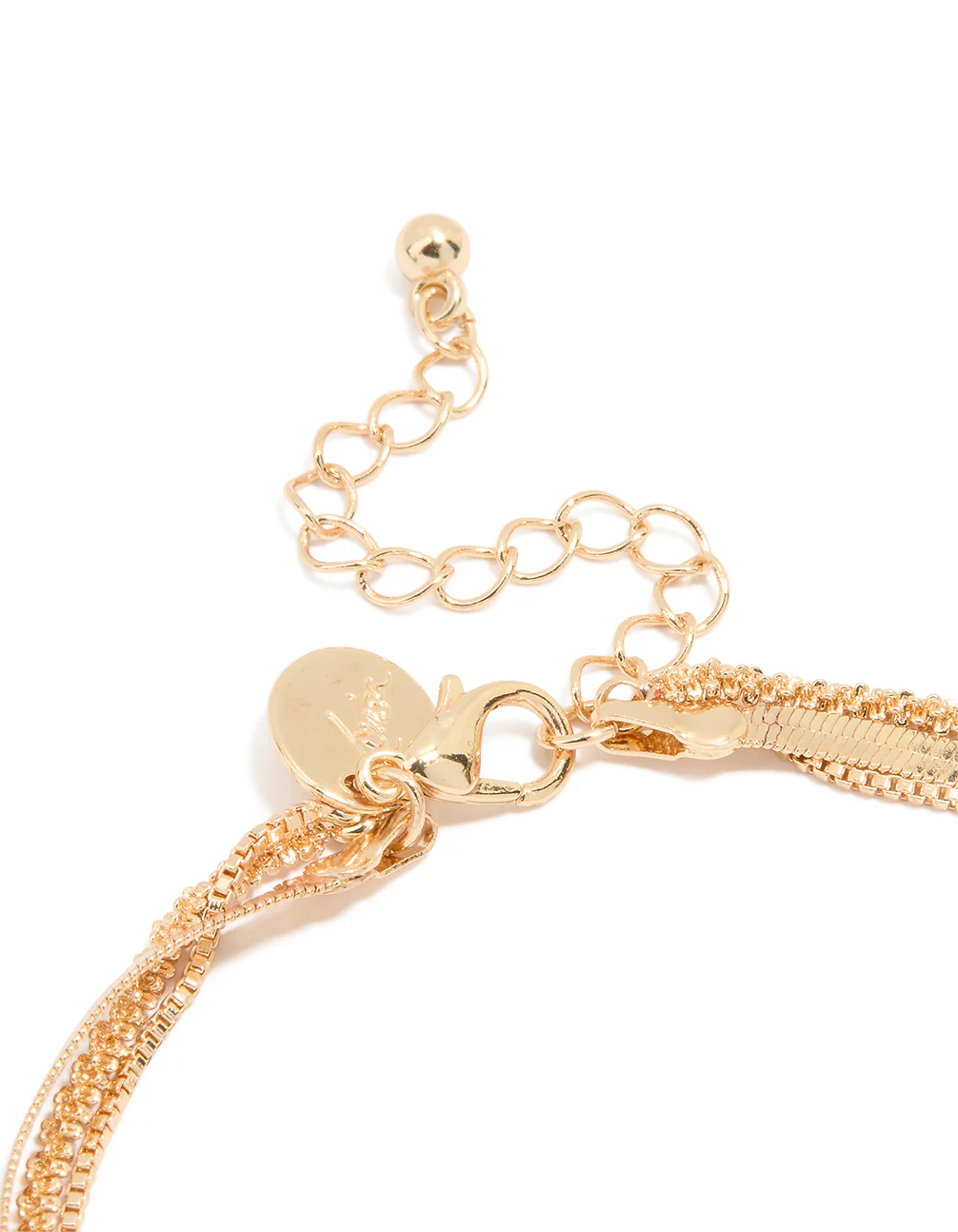 Gold Triple Layered Mixed Chain Anklet - Image 3
