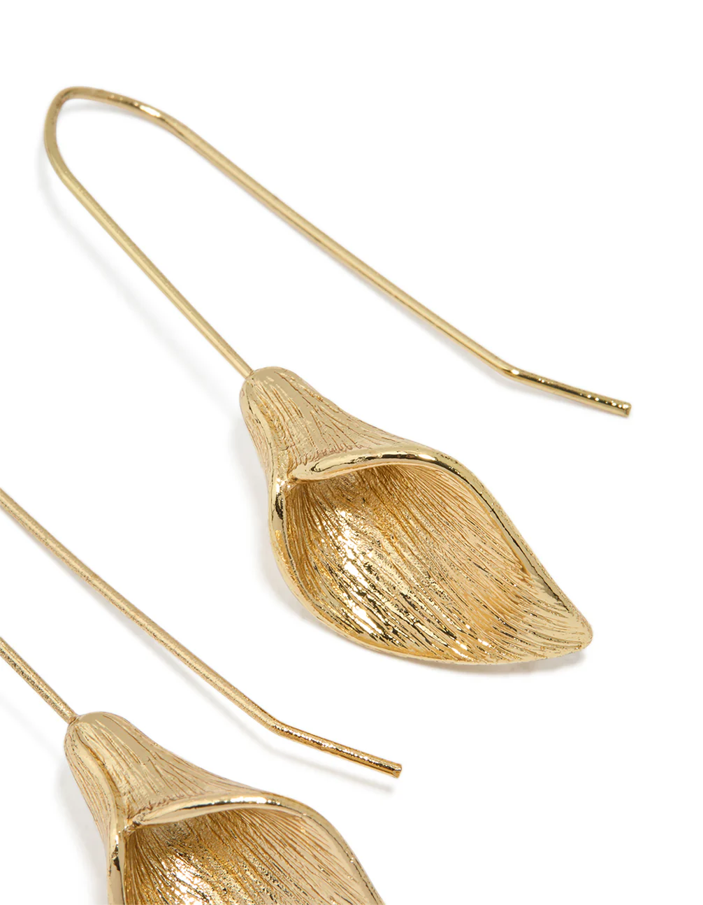 Gold Tulip Drop Earrings - Image 3