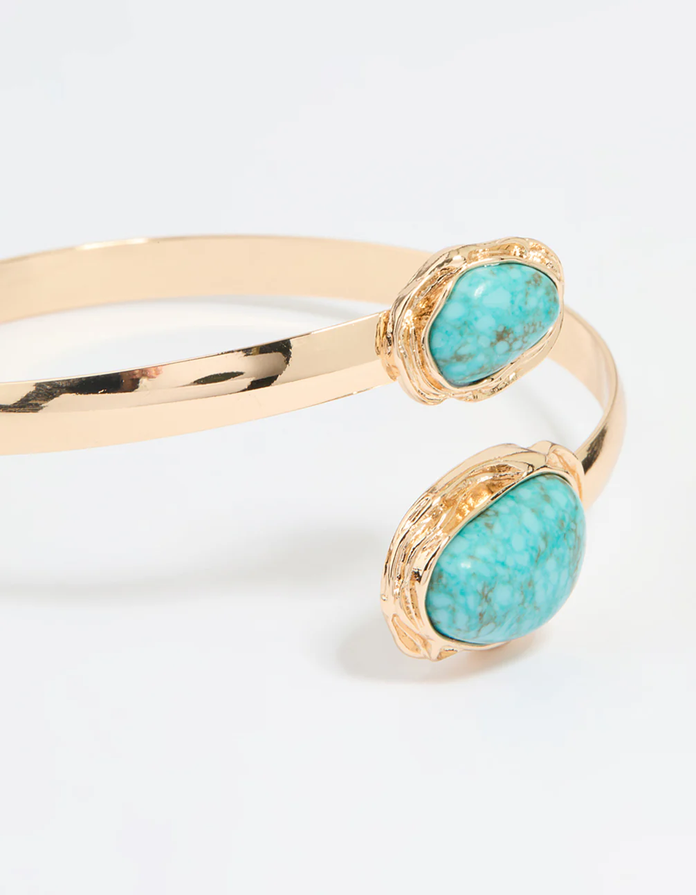 Gold Turquoise Stone Arm Cuff - Image 2