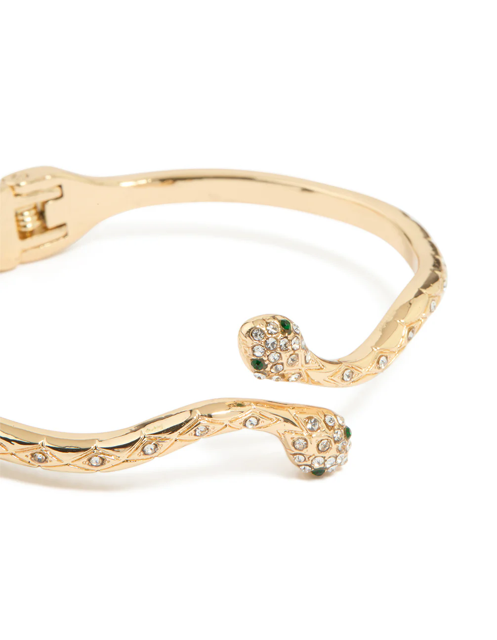 Gold Twin Snake Hinged Bangle - Image 2