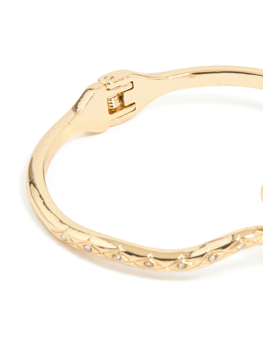 Gold Twin Snake Hinged Bangle - Image 3