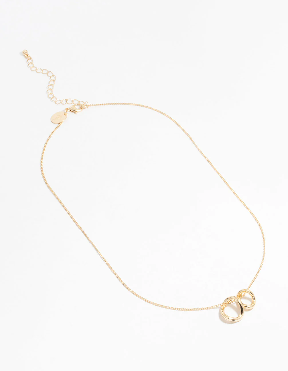 Gold Twist Circle Necklace - Image 2