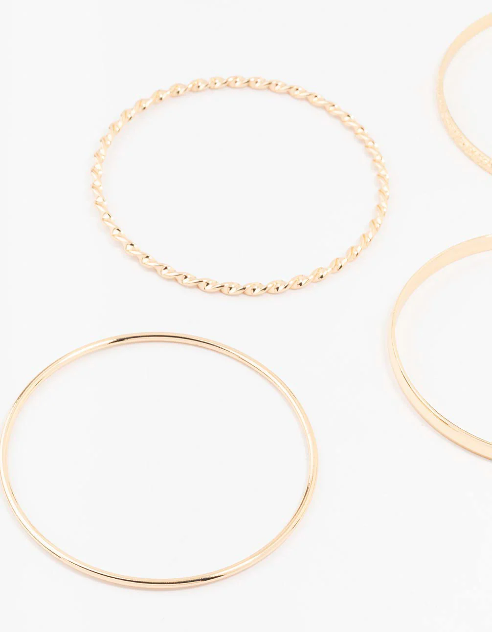 Gold Twisted Bangle Bracelets 4-Pack - Image 2