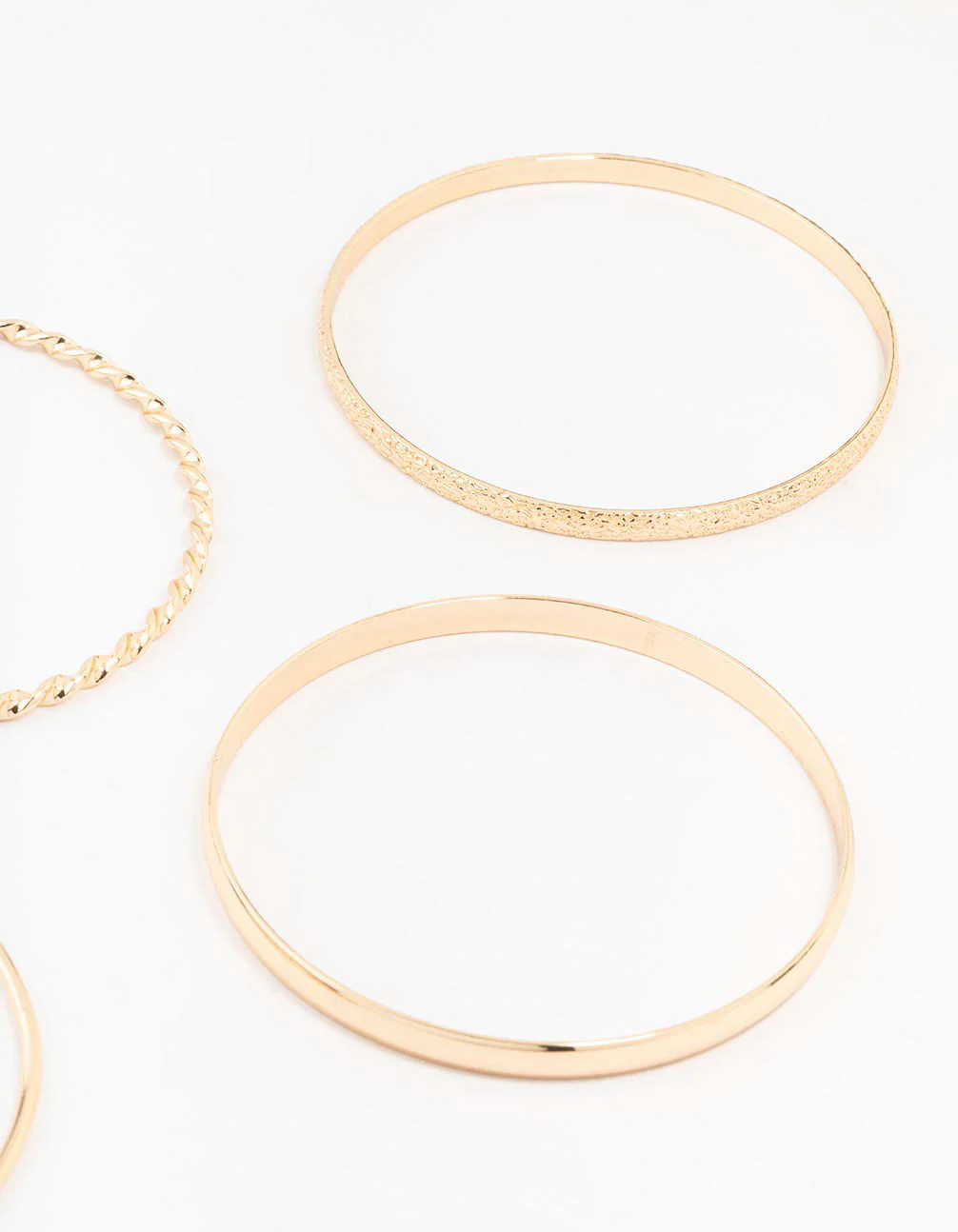 Gold Twisted Bangle Bracelets 4-Pack - Image 3