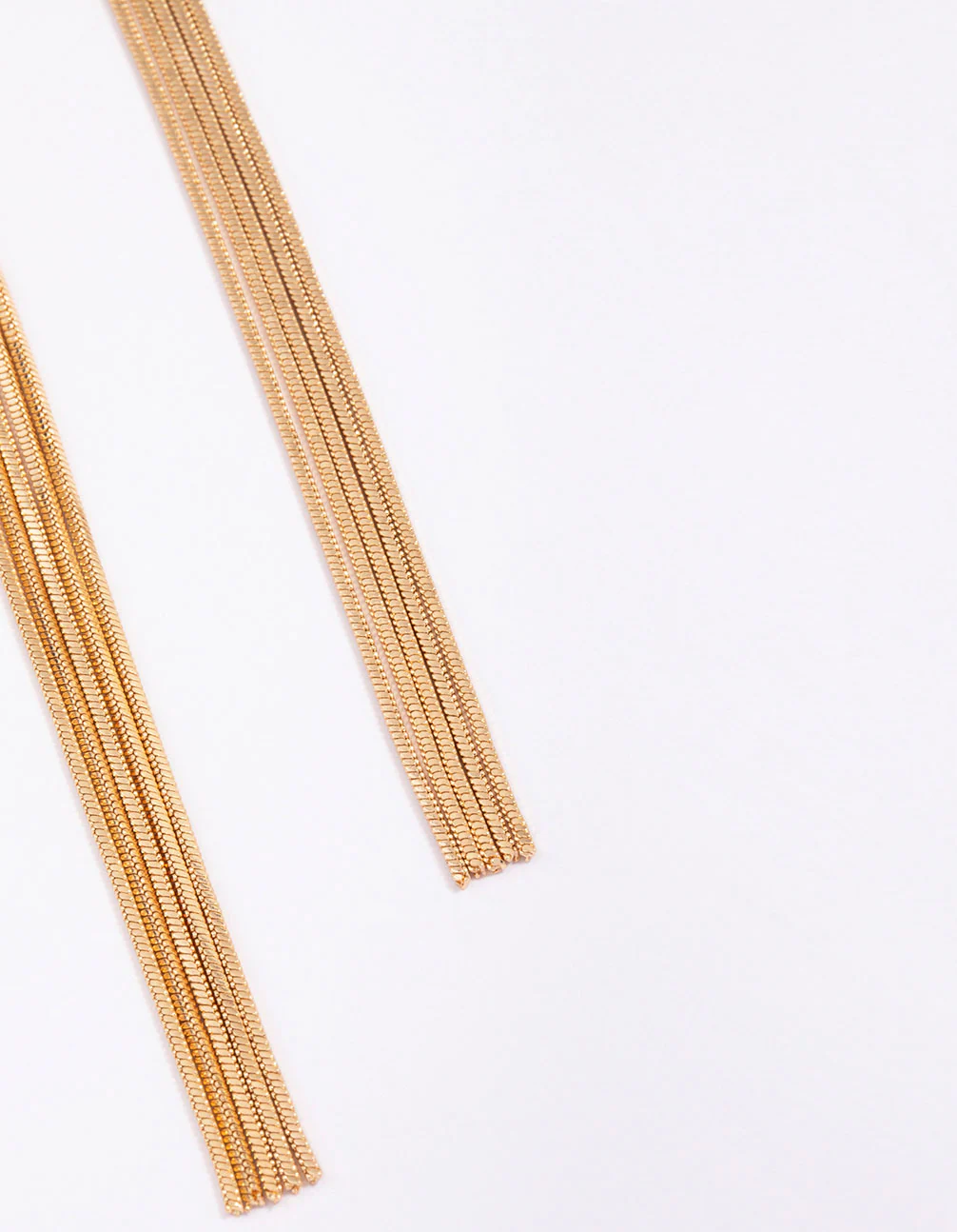Gold Twisted Cup Chain Drop Earrings - Image 3