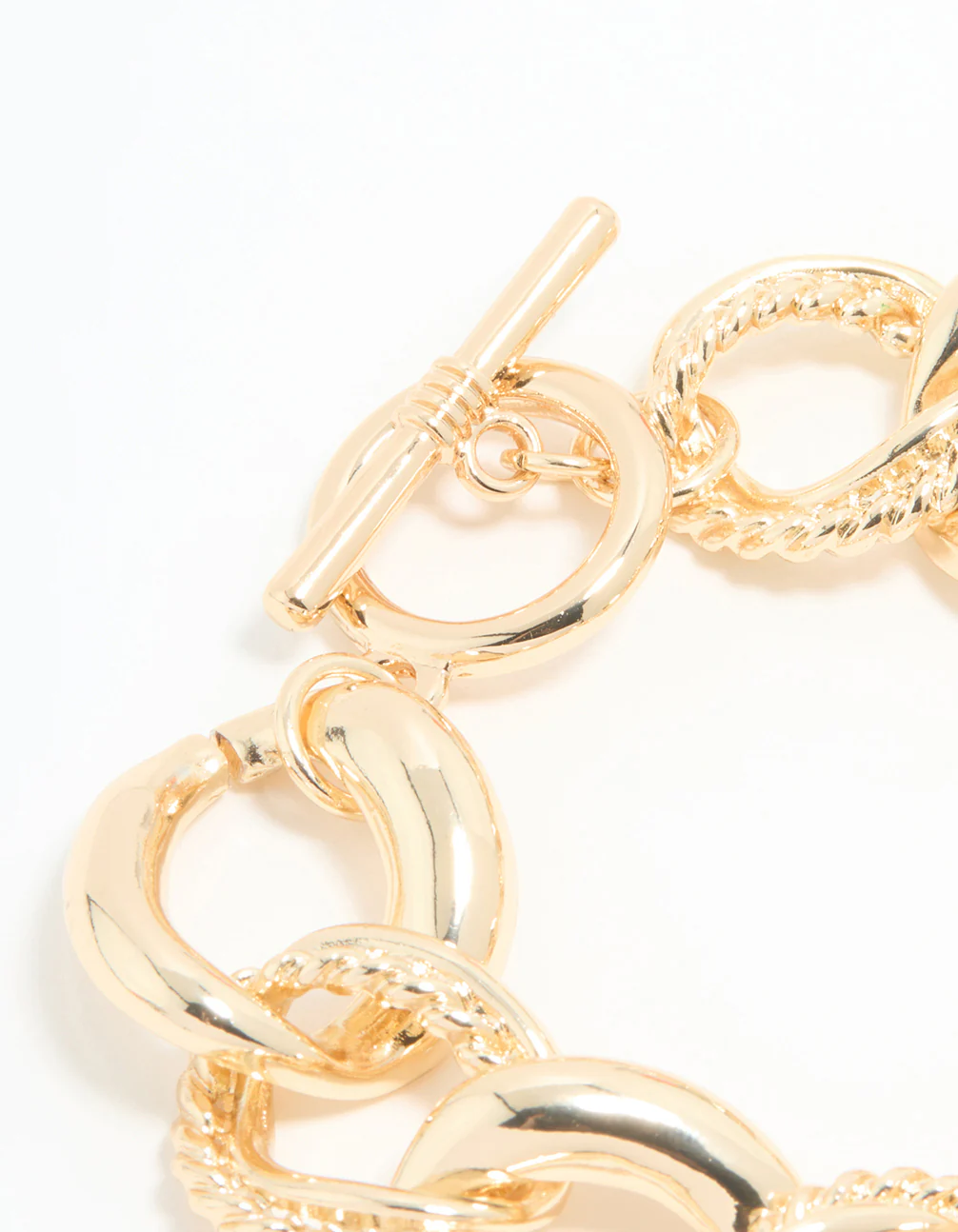 Gold Twisted Curb T & O Bracelet - Image 3
