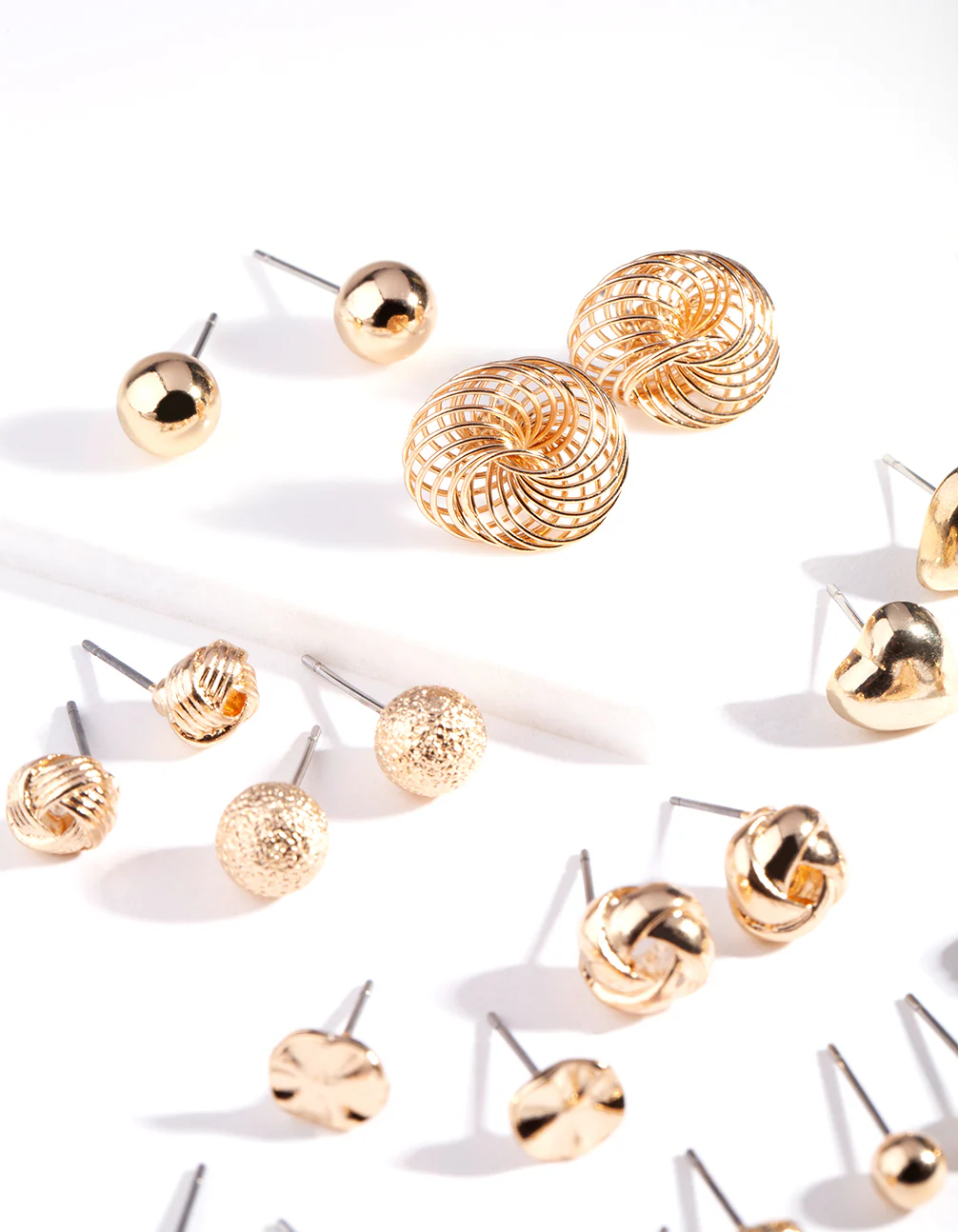 Gold Twist Disc Ball Earring 12-Pack - Image 2