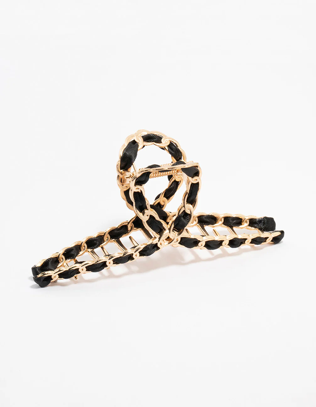 Gold Twisted Fabric Wrap Claw Clip - Image 3