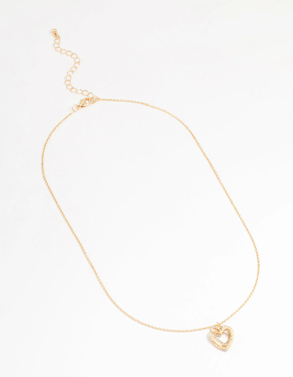 Gold Twisted Heart Pendant Necklace - Image 2