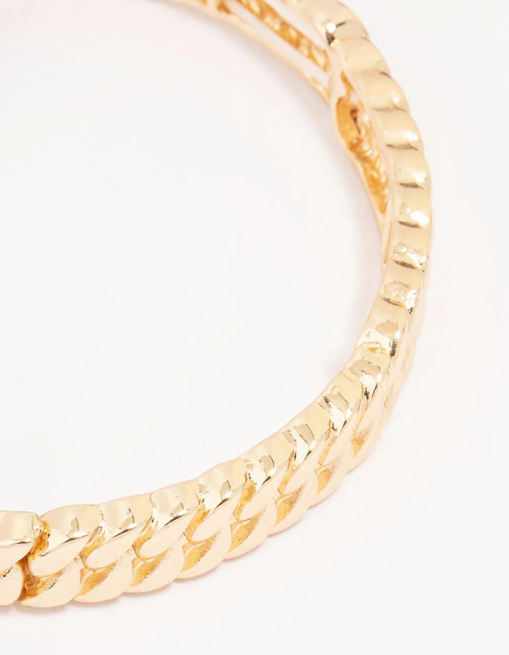 Gold Twisted Link Stretch Bracelet - Image 2