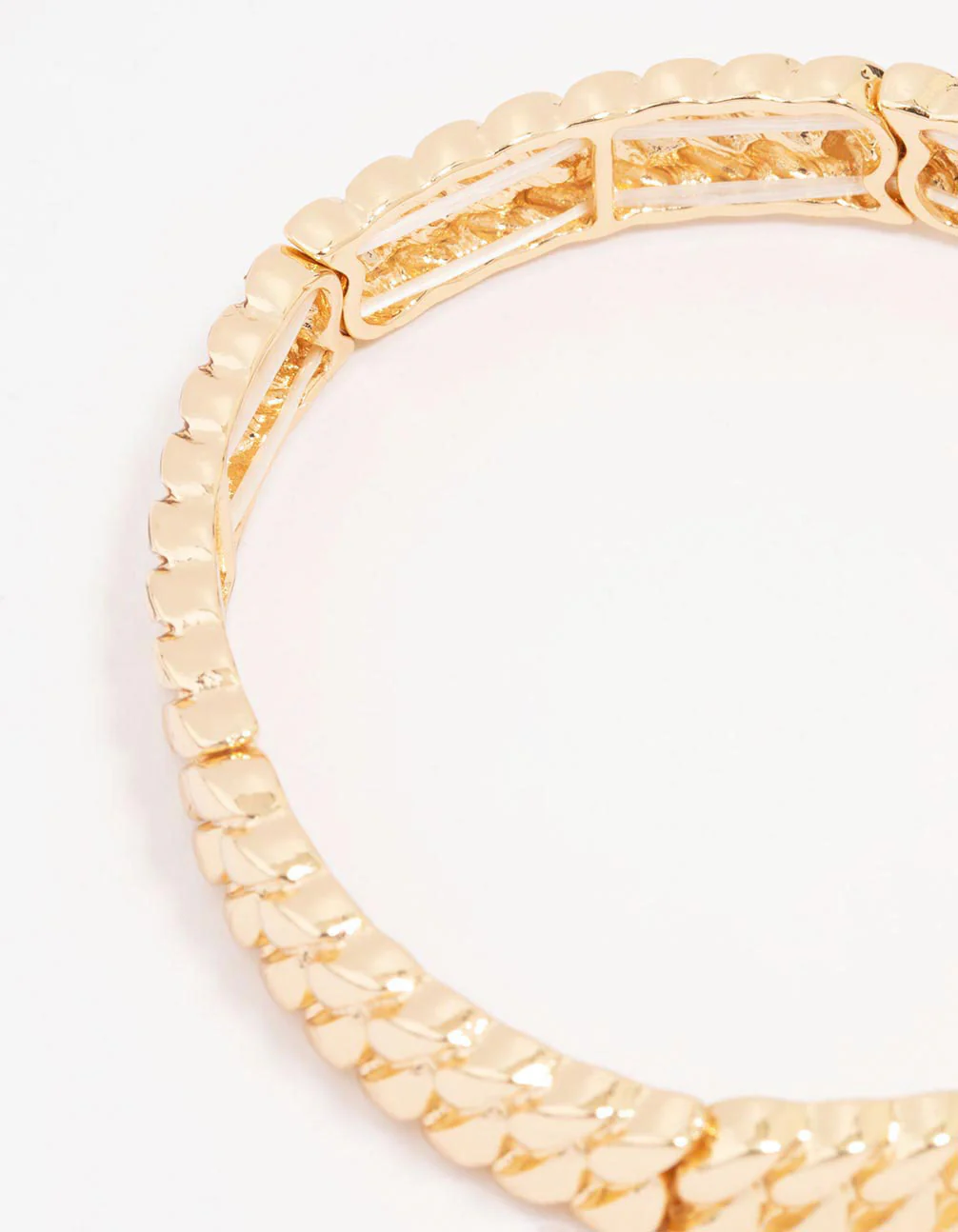Gold Twisted Link Stretch Bracelet - Image 3