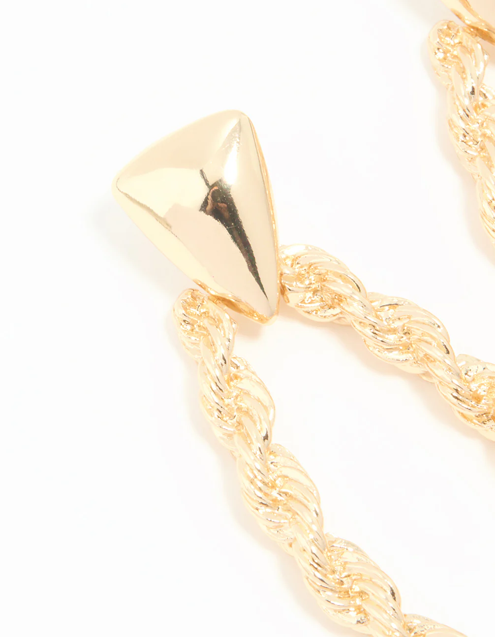 Gold Twisted Rope Drop Earrings - Image 4