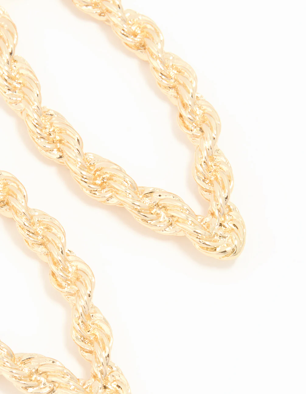 Gold Twisted Rope Drop Earrings - Image 5