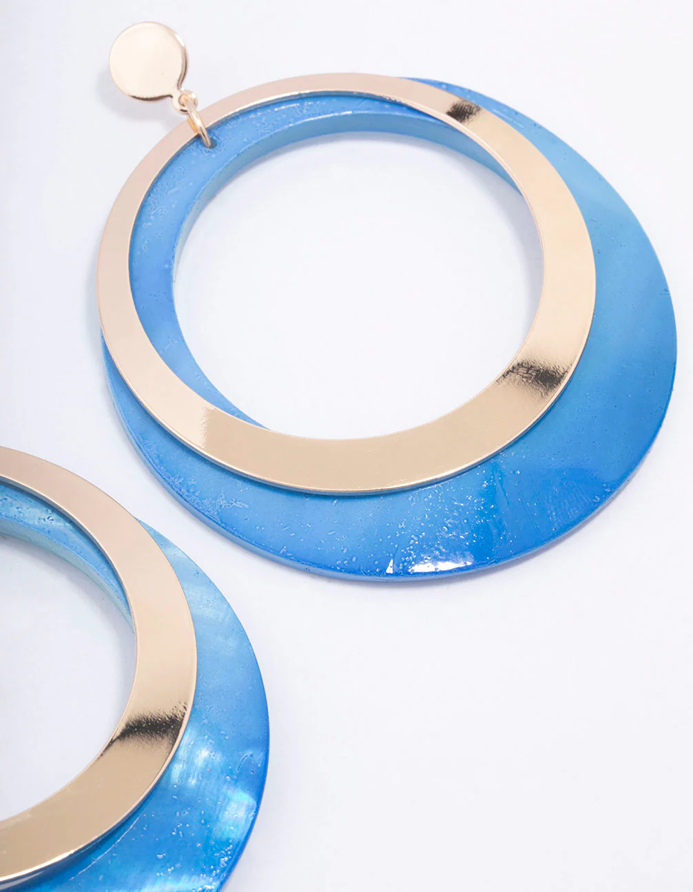 Gold Two Toned Drop Earrings - Image 3